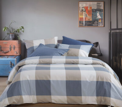 NEF-NEF Homeware ΣΕΤ ΠΑΠΛΩΜΑΤΟΘΗΚΗ ΒΑΜΒΑΚΕΡΗ ΜΟΝΗ CASUAL CHECK 170×240