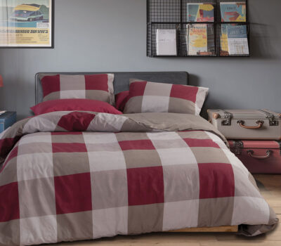 NEF-NEF Homeware ΣΕΤ ΠΑΠΛΩΜΑΤΟΘΗΚΗ ΒΑΜΒΑΚΕΡΗ ΥΠΕΡΔΙΠΛΗ CASUAL CHECK 240×230