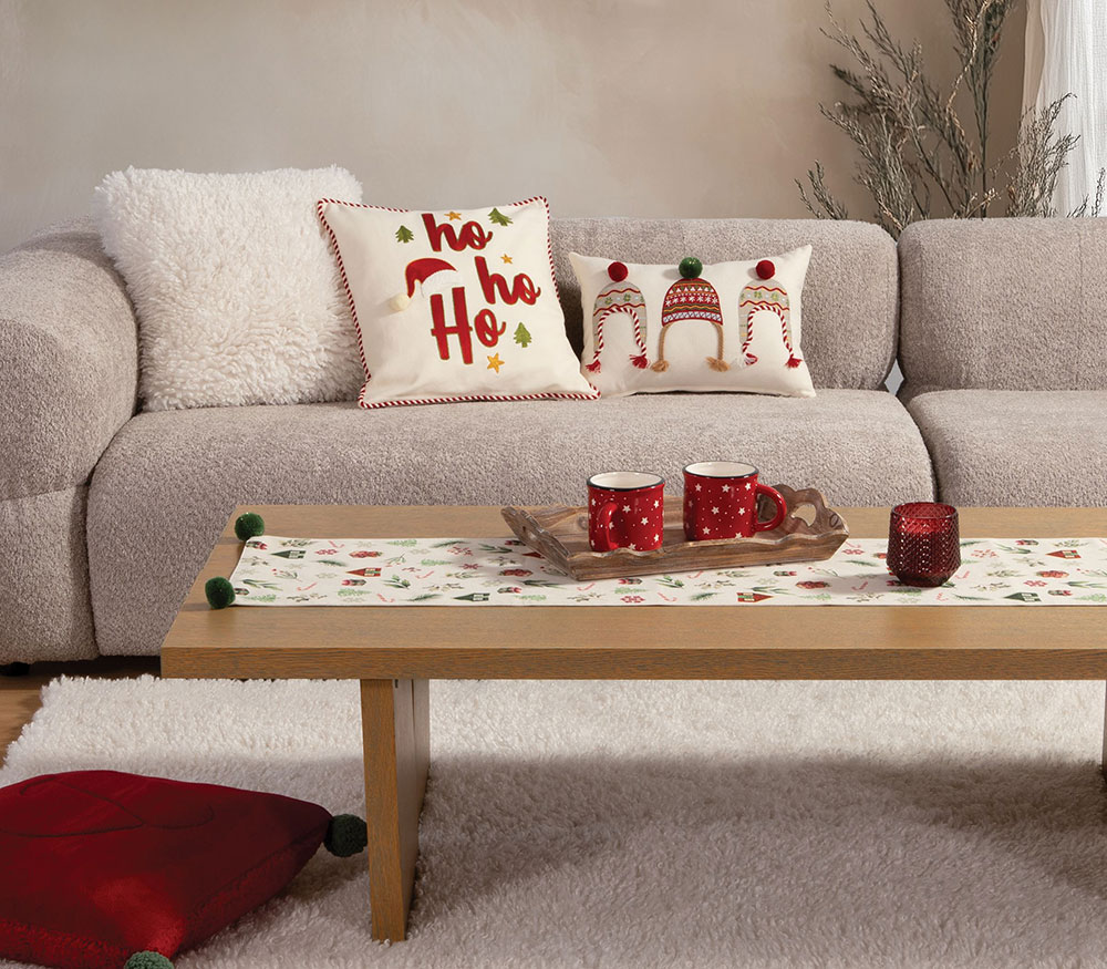 NEF-NEF Homeware ΧΡΙΣΤΟΥΓΕΝΝΙΑΤΙΚΗ ΤΡΑΒΕΡΣΑ WHITE CHRISTMAS 33x150