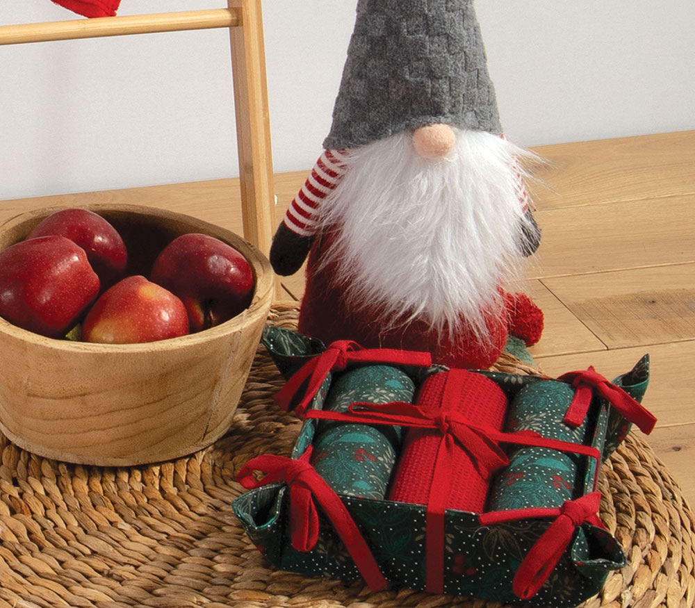 NEF-NEF Homeware ΧΡΙΣΤΟΥΓΕΝΝΙΑΤΙΚΟ ΚΑΛΑΘΙ LEAVES ΜΕ ΠΟΤΗΡΟΠΑΝΑ ΣΕΤ 3ΤΜΧ - Image 2