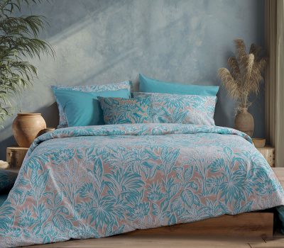 NEF-NEF Homeware ΣΕΤ ΣΕΝΤΟΝΙΑ ΒΑΜΒΑΚΕΡΑ KING SIZE CHARISMA BLUE ΜΕ ΛΑΣΤΙΧΟ