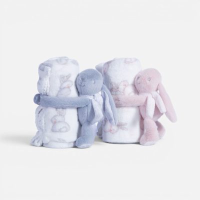 NEF-NEF Homeware Κουβερτάκι με Κουνελάκι Βρεφικό Αγκαλιάς Fleece Bunny Boo 75×100