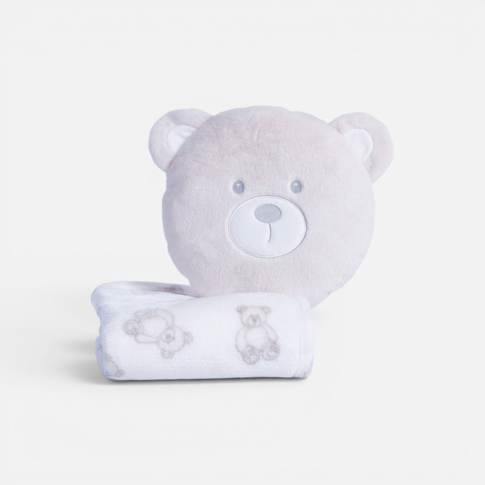 NEF-NEF Homeware Κουβερτάκι με Μαξιλάρι Βρεφικό Fleece Honey Bear 75x100